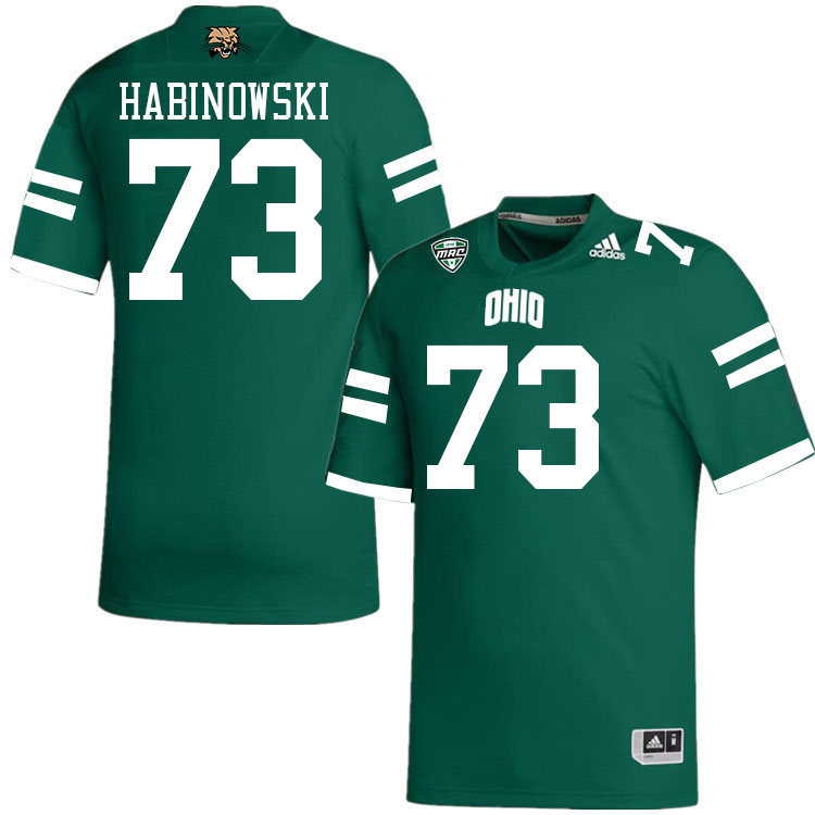 Ohio Bobcats #73 Joseph Habinowski College Football Jerseys Stitched-Green